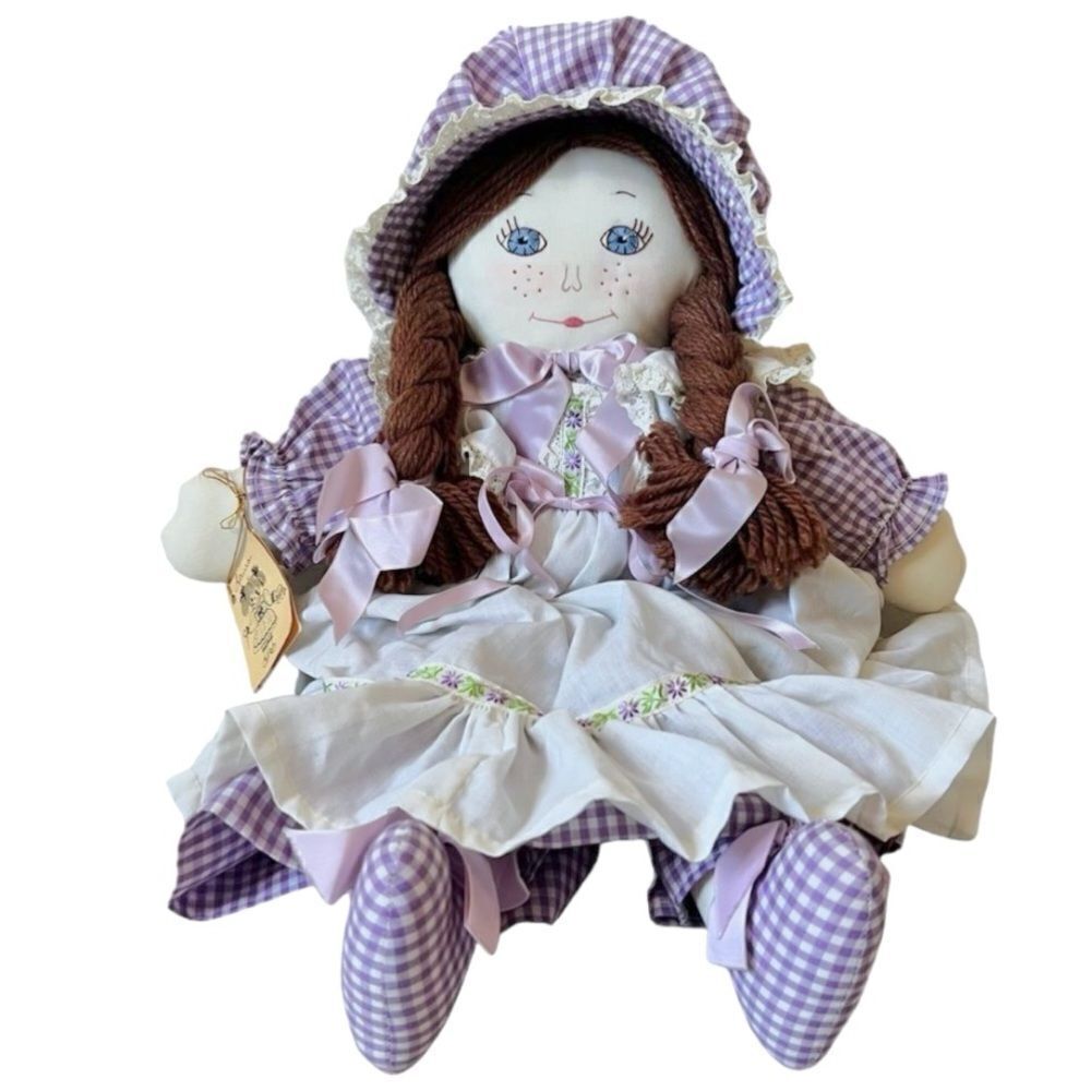 Vintage 80’s Country Rag Doll Handmade by Peggy Stokes